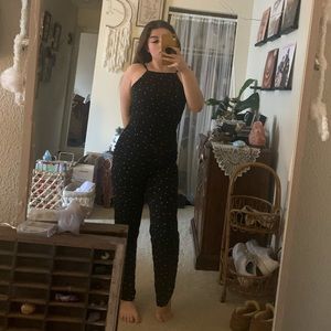 SOLD Abercrombie & Fitch Black with Yellow Floral Pattern Jumpsuit